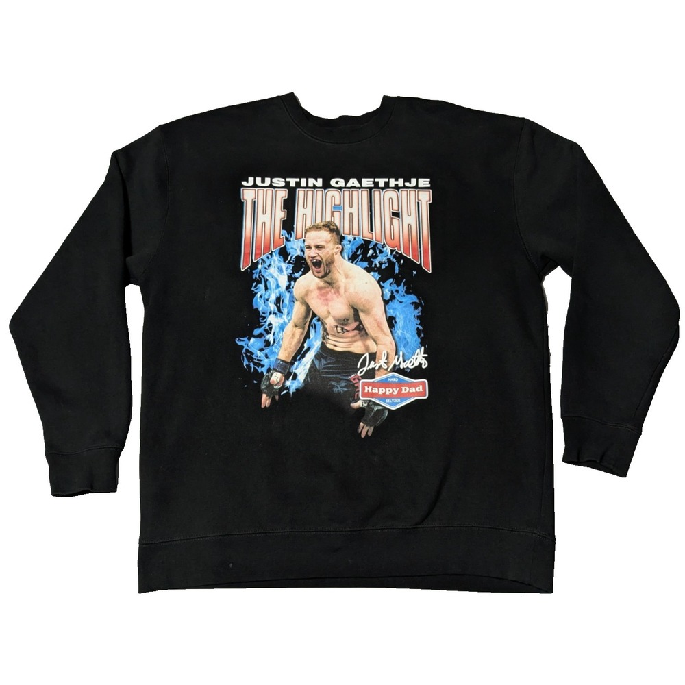 JUSTIN GAETHJE THE HIGHLIGHT x HAPPY DAD HARD SELTZER Men XL Black Sweatshirt